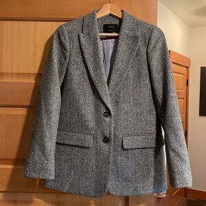 J. Crew Wool Herringbone Somerset Blazer in Gray